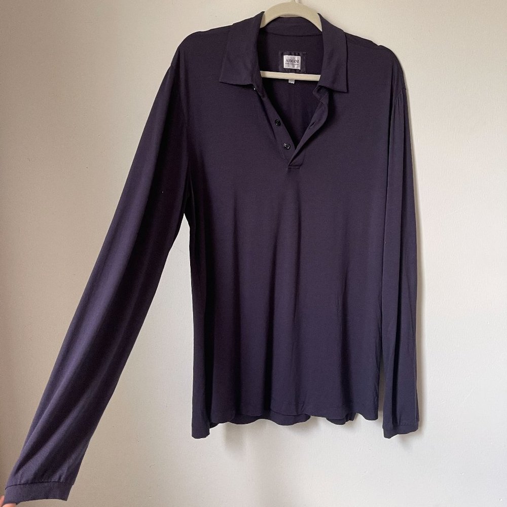 Armani Collezioni Navy Long Sleeve Modal Tunic